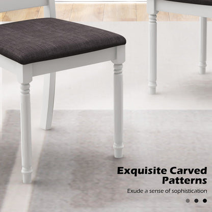 Durable Rubber Wood Dining Chairs with Comfortable Upholstered Seat – Set of 2