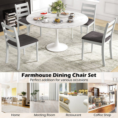 Durable Rubber Wood Dining Chairs with Comfortable Upholstered Seat – Set of 2