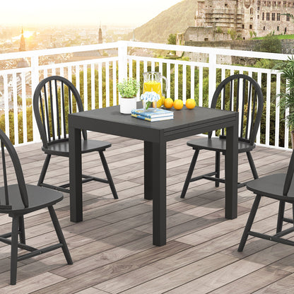 Expandable Outdoor Dining Table for 4 to 6 People with Adjustable Length and Aluminum Frame