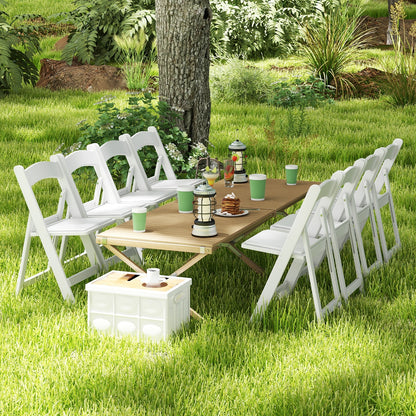 Resin Folding Chairs with Padded Seat for Outdoor and Indoor Use - Set of 4