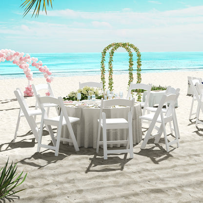 Resin Folding Chairs with Padded Seat for Outdoor and Indoor Use - Set of 4