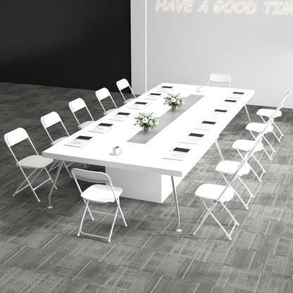 Set of 4 Metal Folding Chairs with Plastic Seat and Back for Indoor and Outdoor Use