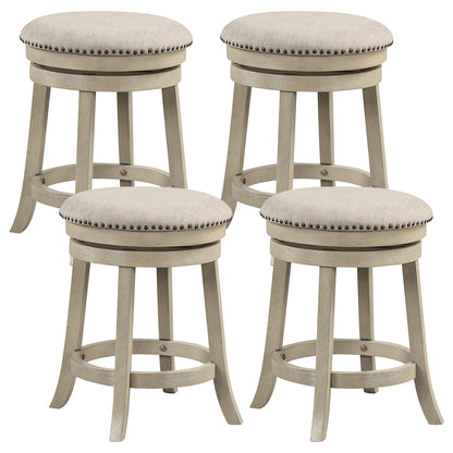 360° Swivel Bar Stools with Solid Wood Frame and Comfortable Seat Set of 2, 24"