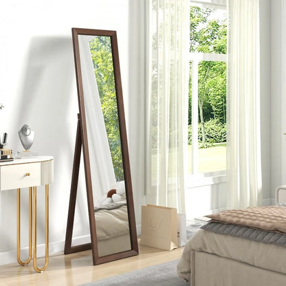 Premium Full Length Mirror with Solid Pine Wood Frame and Stand – 14.5 x 14 x 61 inches