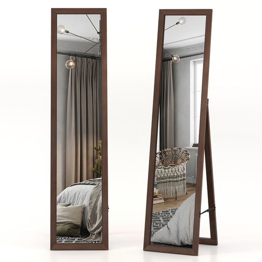 Premium Full Length Mirror with Solid Pine Wood Frame and Stand – 14.5 x 14 x 61 inches
