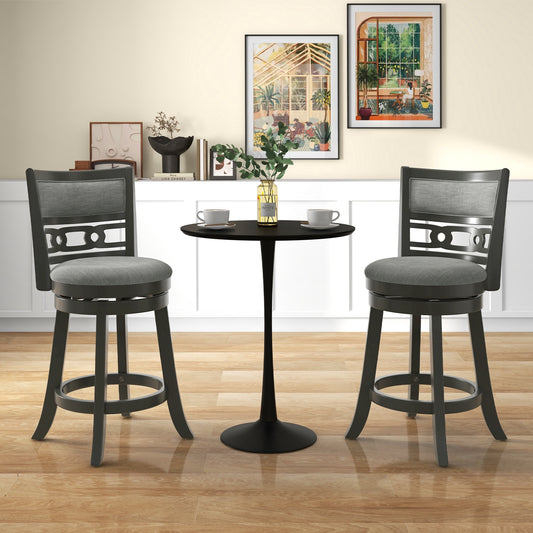 Swivel Bar Chair Set of 1 or 2 with Wooden Frame and 26" Seat Height for Pub or Kitchen