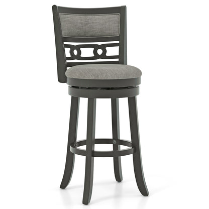 Swivel Bar Chair Set of 1 or 2 with Wooden Frame and 30.5" Seat Height for Pub or Kitchen