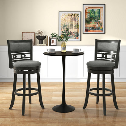 Swivel Bar Chair Set of 1 or 2 with Wooden Frame and 30.5" Seat Height for Pub or Kitchen