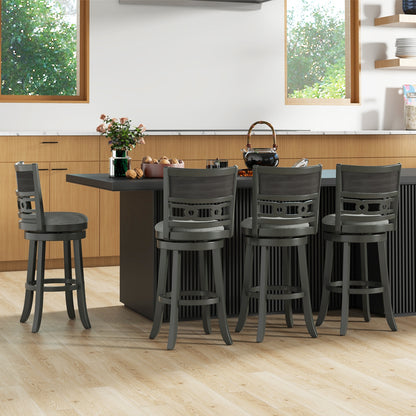 Swivel Bar Chair Set of 1 or 2 with Wooden Frame and 30.5" Seat Height for Pub or Kitchen