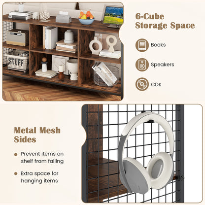 Modern 55 Inch TV Stand with Built-In Charging Station and Open Storage for TVs Up to 65 Inches