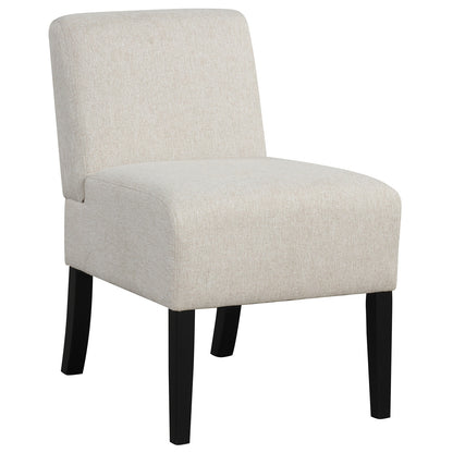 Modern Upholstered Accent Chair with Rubber Wood Legs for Living Room - Beige