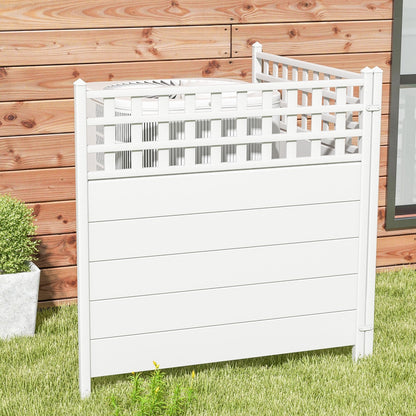 Outdoor 45 x 45.5 Inch Air Conditioner Fence with Metal Ground Stakes for Easy Installation