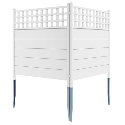 Outdoor 45 x 45.5 Inch Air Conditioner Fence with Metal Ground Stakes for Easy Installation