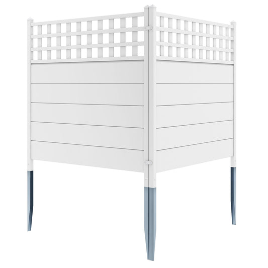 Outdoor 45 x 45.5 Inch Air Conditioner Fence with Metal Ground Stakes for Easy Installation