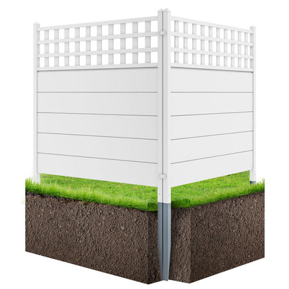 Outdoor 45 x 45.5 Inch Air Conditioner Fence with Metal Ground Stakes for Easy Installation