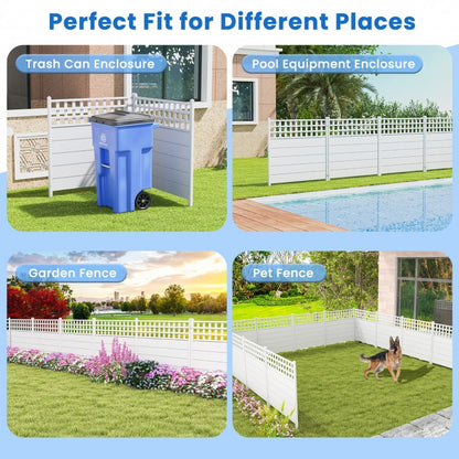 Outdoor 45 x 45.5 Inch Air Conditioner Fence with Metal Ground Stakes for Easy Installation