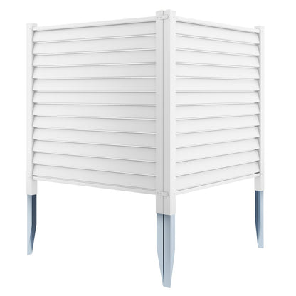 44 x 45 Inch Outdoor PVC Garden Fence Panels with Durable Metal Ground Stakes