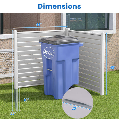 44 x 45 Inch Outdoor PVC Garden Fence Panels with Durable Metal Ground Stakes