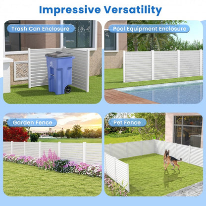 44 x 45 Inch Outdoor PVC Garden Fence Panels with Durable Metal Ground Stakes