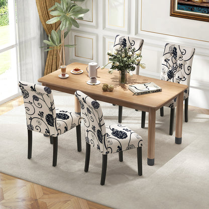 Set of 2 Modern Tufted Dining Chairs with Comfortable Cushioned Seat - White & Blue