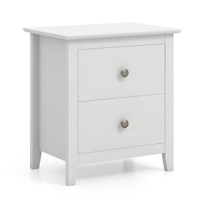 Compact 2 Drawer Nightstand for Small Spaces with Sleek Modern Design in White