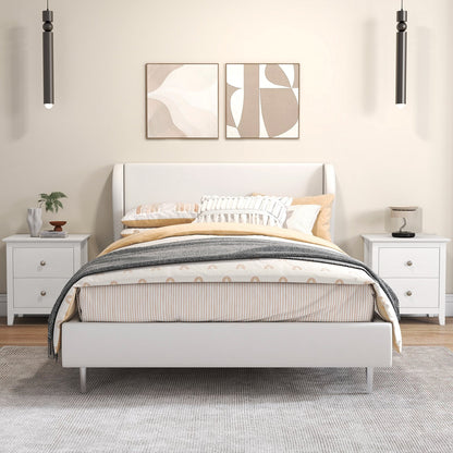 Compact 2 Drawer Nightstand for Small Spaces with Sleek Modern Design in White