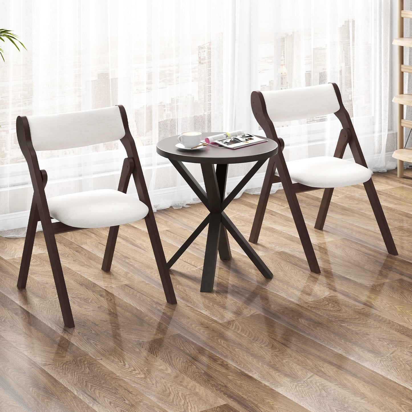 Folding Chairs with Padded Backrest and Seat for Comfort and Easy Storage, Set of 2