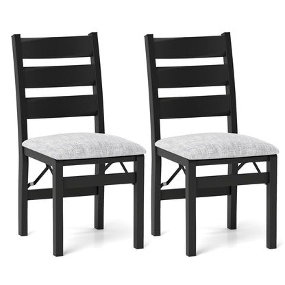 Modern Upholstered Folding Chairs with Comfortable Backrest for Dining and Events, Set of 2