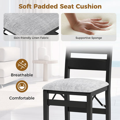 Modern Upholstered Folding Chairs with Comfortable Backrest for Dining and Events, Set of 2