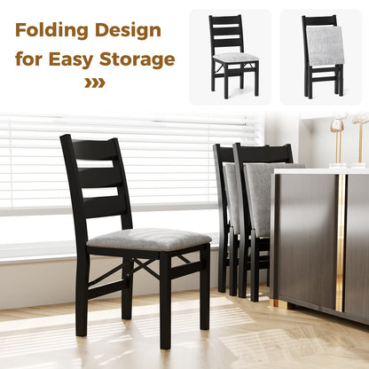Modern Upholstered Folding Chairs with Comfortable Backrest for Dining and Events, Set of 2