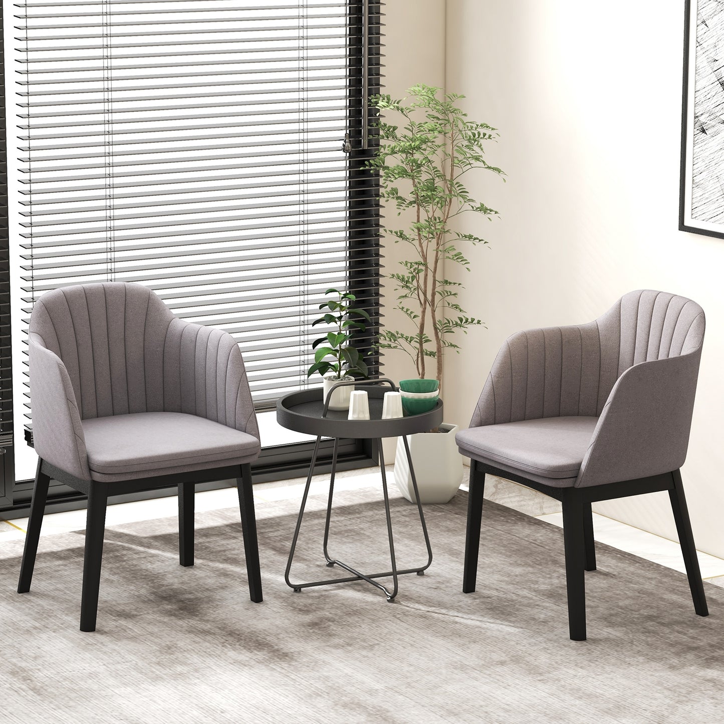 Modern Velvet Upholstered Dining Chairs with Curved Backrests for Dining and Accent Use, Set of 2