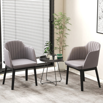 Modern Velvet Upholstered Dining Chairs with Curved Backrests for Dining and Accent Use, Set of 2