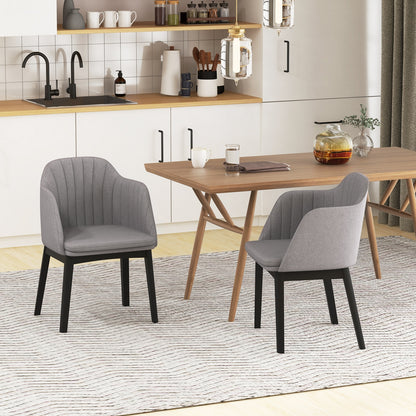 Modern Velvet Upholstered Dining Chairs with Curved Backrests for Dining and Accent Use, Set of 2