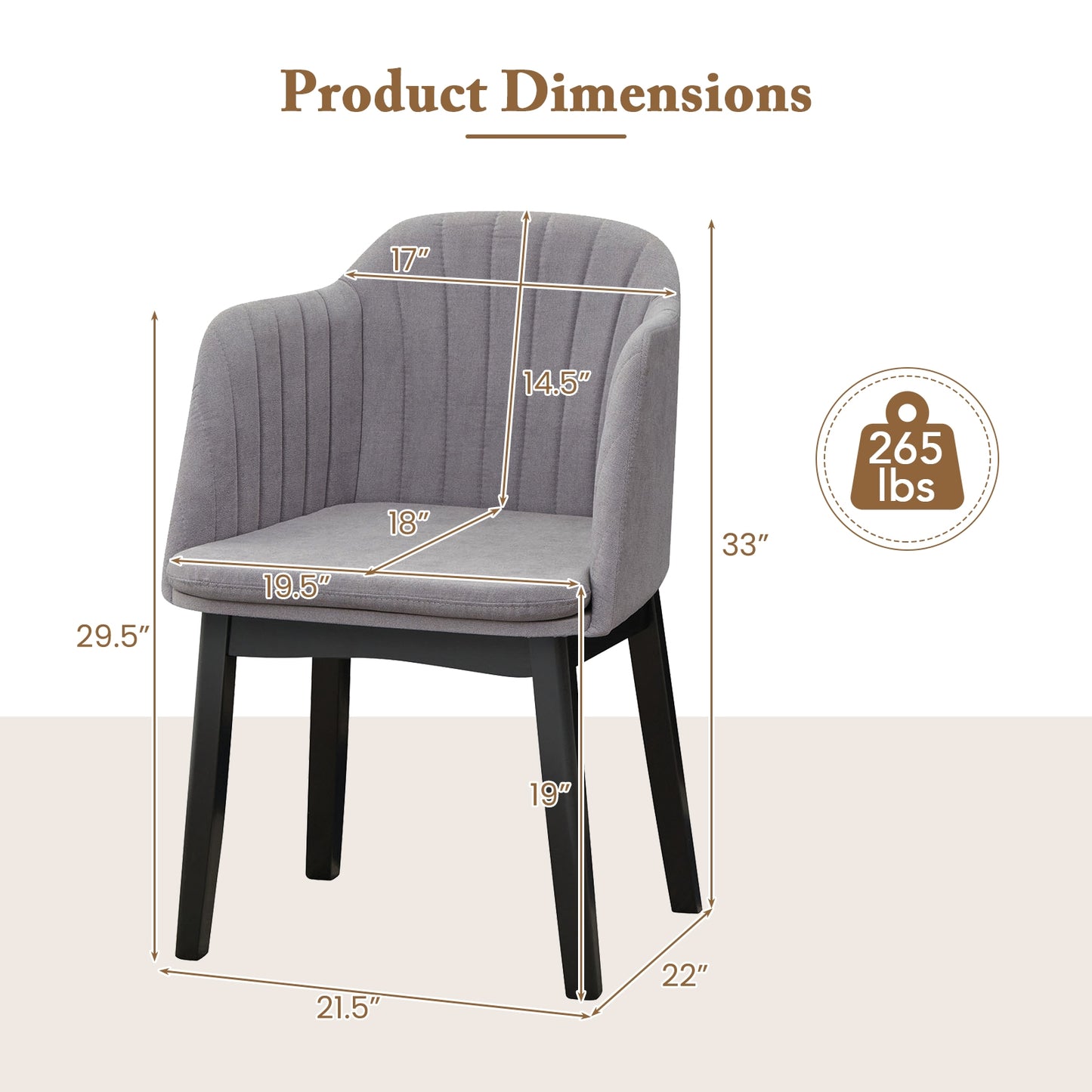Modern Velvet Upholstered Dining Chairs with Curved Backrests for Dining and Accent Use, Set of 2