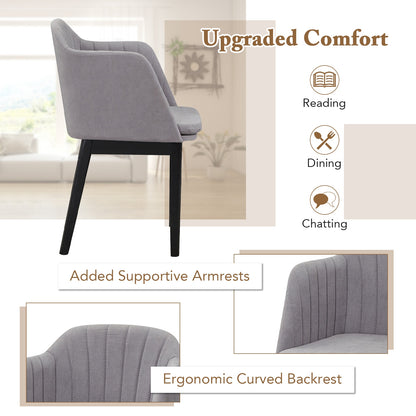 Modern Velvet Upholstered Dining Chairs with Curved Backrests for Dining and Accent Use, Set of 2