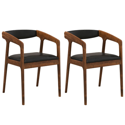 Ergonomic Upholstered Armchairs with Soft Cushioned Backrest and Seat, Set of 2