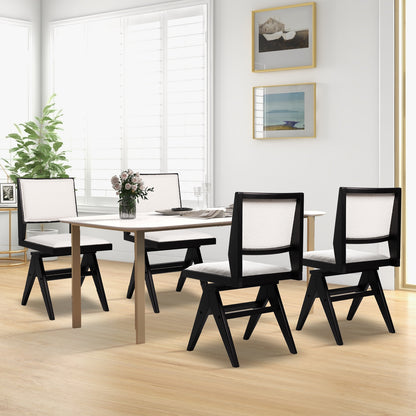 360 Degree Swivel Dining Chairs with Faux Sherpa Upholstery and Solid Rubber Wood Frame, Set of 2