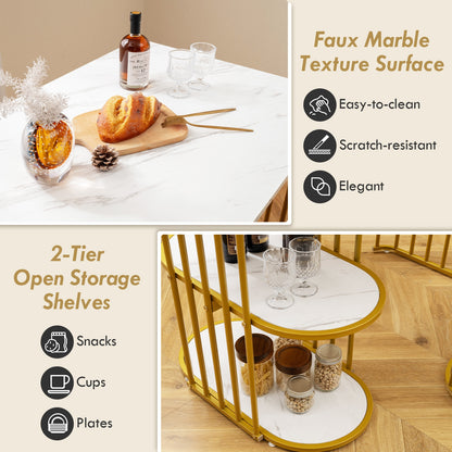 Modern Rectangular Dining Table with Dual Storage Shelves and Seating for Two for Stylish Dining Rooms