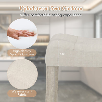 Upholstered Counter Height Bar Stools Set of 4 with Curved Saddle Seat