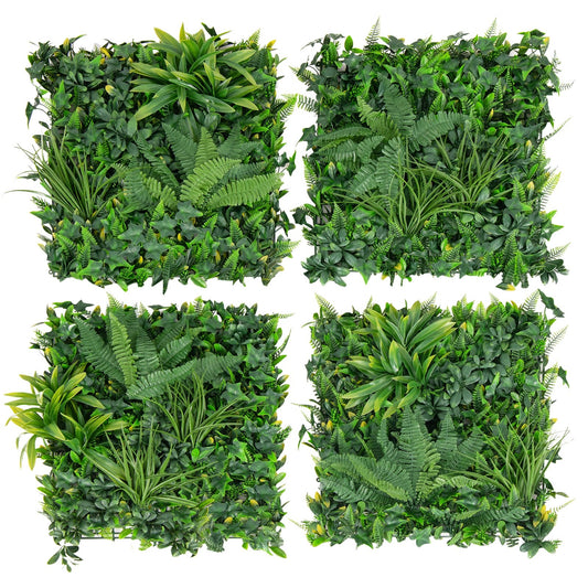 4 Pack 20 x 20 Inch Faux Boxwood Hedge Panels for Indoor & Outdoor Use