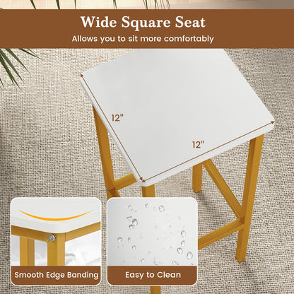 Bar Stool Set of 4 with Metal Legs, Footrest and 26 Inch Seat Height, White