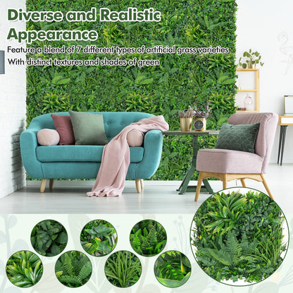 4 Pack 20 x 20 Inch Faux Boxwood Hedge Panels for Indoor & Outdoor Use