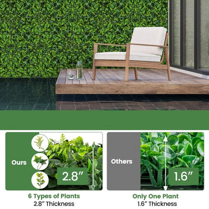 12 Pack 20x20 Inch Artificial Mixed Leaf Greenery Panels with Detachable Branches