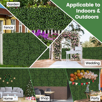12 Pack 20" x 20" Artificial Gardenia Grass Panels - Lush Greenery for Any Space