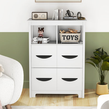 24 Inch Storage Cabinet with Open Compartments and Drawers