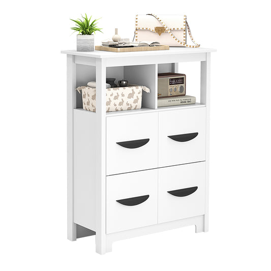24 Inch Storage Cabinet with Open Compartments and Drawers