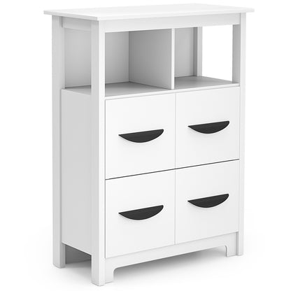 24 Inch Storage Cabinet with Open Compartments and Drawers