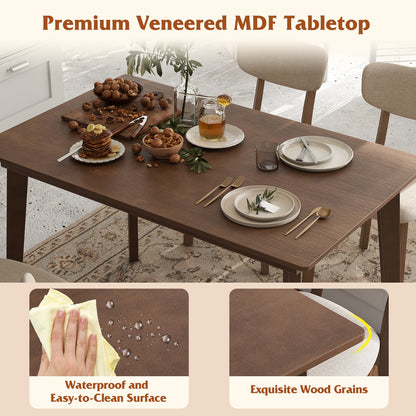 5 Piece Dining Set for 4 with Padded Chairs and Durable Rubber Wood Frame