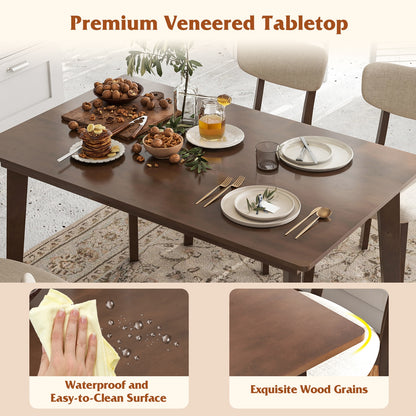 Classic 48 Inch Dining Table with Smooth Veneer Top and Wooden Base