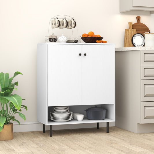 Modern 2-Door Kitchen Sideboard Cabinet with Adjustable Shelving and Sturdy Metal Support